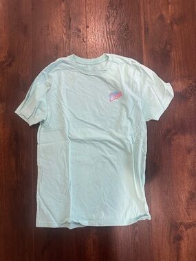 Costa Light Seafoam Tee with Pink Logo